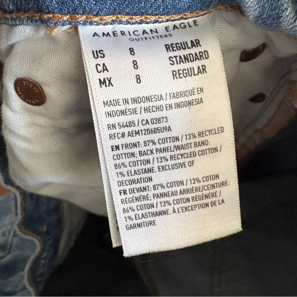 American Eagle Stovepipe Jeans Womens 8 Blue Medium Wash High Rise Straight - Picture 9 of 9